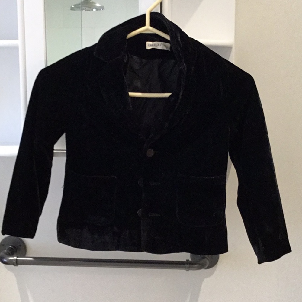 Anais & i faux velvet girl’s blazer